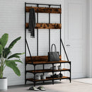 vidaXL füstös tölgy színű ruhafogas cipőpolccal 100x40x184 cm