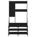 vidaXL fekete ruhafogas cipőpolccal 100x40x184 cm