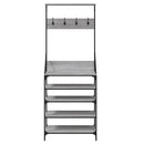 vidaXL szürke sonoma színű ruhafogas cipőpolccal 70 x 34 x 184 cm