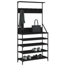 vidaXL fekete ruhafogas cipőpolccal 90x34x184 cm