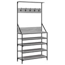 vidaXL szürke sonoma ruhafogas cipőpolccal 90 x 34 x 184 cm