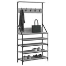 vidaXL szürke sonoma ruhafogas cipőpolccal 90 x 34 x 184 cm