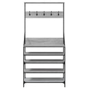 vidaXL szürke sonoma ruhafogas cipőpolccal 90 x 34 x 184 cm