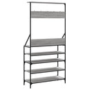 vidaXL szürke sonoma ruhafogas cipőpolccal 90 x 34 x 184 cm