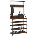 vidaXL barna tölgy ruhafogas cipőpolccal 90x34x184 cm