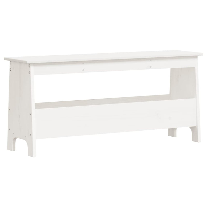 vidaXL fehér tömör fenyőfa előszoba pad 100x28x45 cm