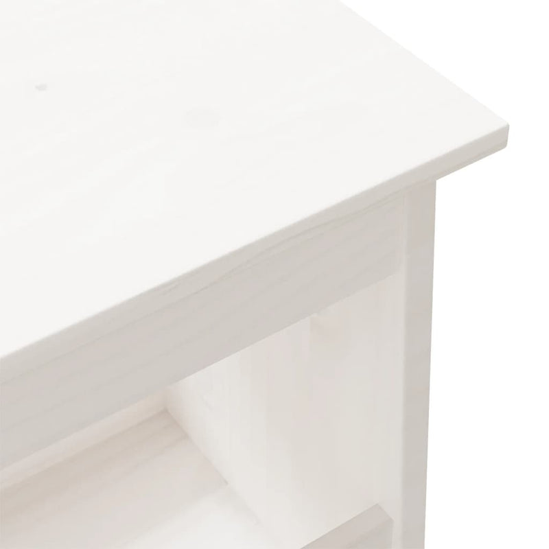 vidaXL fehér tömör fenyőfa előszoba pad 100x28x45 cm