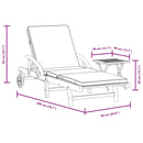 vidaXL tömör akácfa napozóágy párnával és asztallal