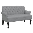 vidaXL világosszürke szövet pad háttámlával 120 x 62 x 75,5 cm