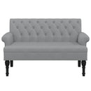 vidaXL világosszürke szövet pad háttámlával 120 x 62 x 75,5 cm