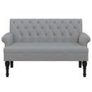 vidaXL világosszürke szövet pad háttámlával 120 x 62 x 75,5 cm