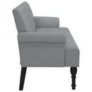 vidaXL világosszürke szövet pad háttámlával 120 x 62 x 75,5 cm