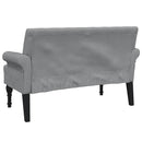 vidaXL világosszürke szövet pad háttámlával 120 x 62 x 75,5 cm