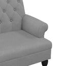 vidaXL világosszürke szövet pad háttámlával 120 x 62 x 75,5 cm