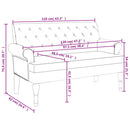 vidaXL világosszürke szövet pad háttámlával 120 x 62 x 75,5 cm