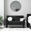 vidaXL fekete szövetpad háttámlával 120 x 62 x 75,5 cm