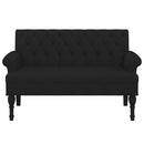 vidaXL fekete szövetpad háttámlával 120 x 62 x 75,5 cm