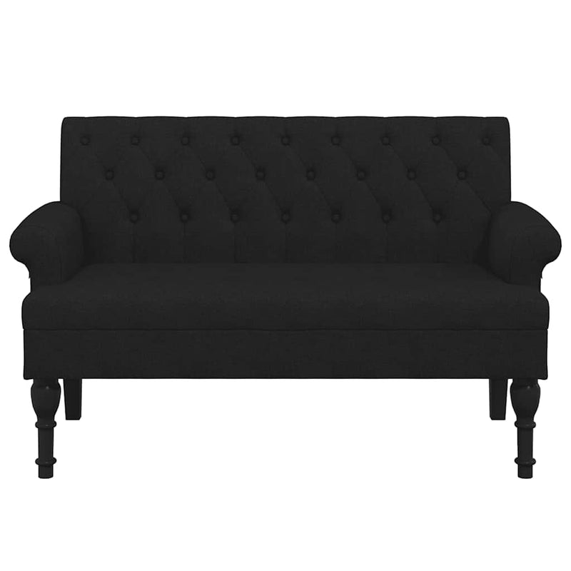 vidaXL fekete szövetpad háttámlával 120 x 62 x 75,5 cm