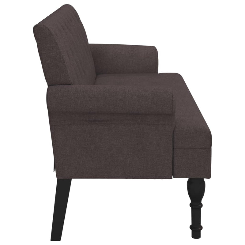 vidaXL sötétbarna szövetpad háttámlával 120 x 62 x 75,5 cm