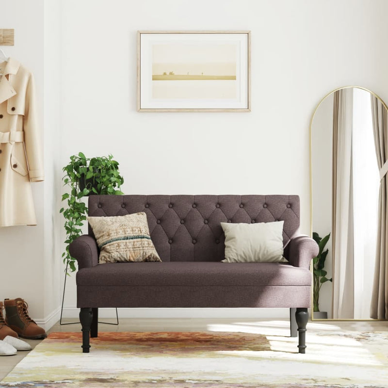 vidaXL sötétbarna szövetpad háttámlával 120 x 62 x 75,5 cm