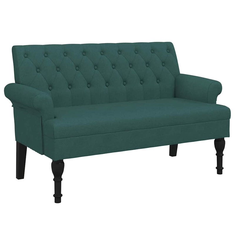 vidaXL sötétzöld szövetpad háttámlával 120 x 62 x 75,5 cm