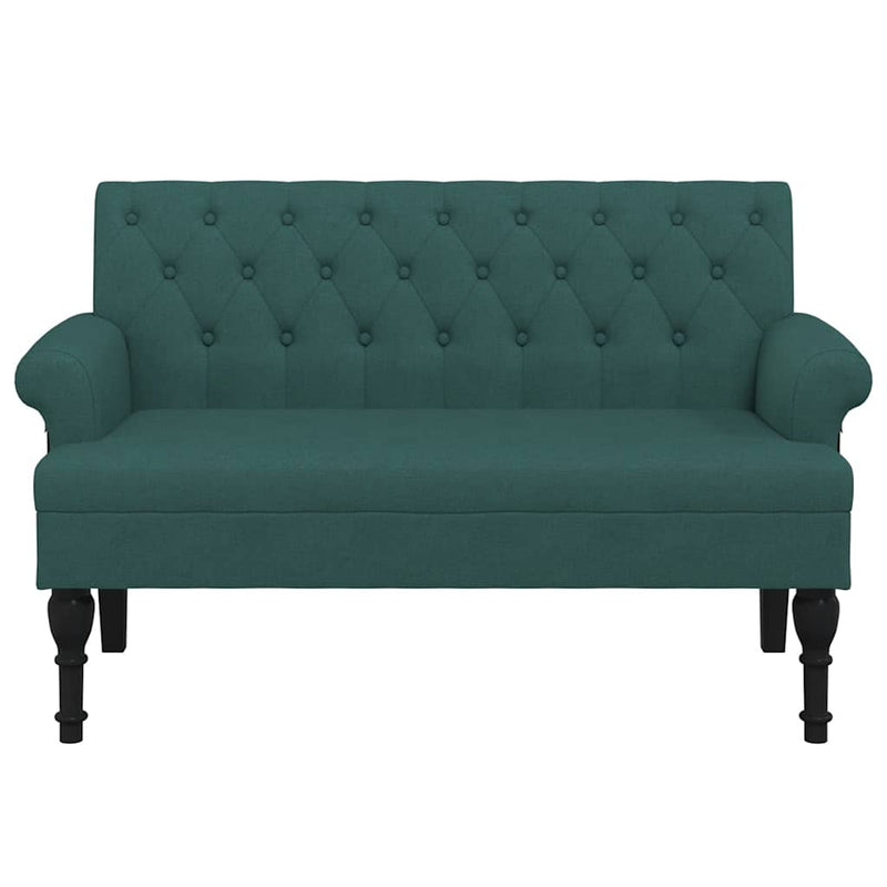 vidaXL sötétzöld szövetpad háttámlával 120 x 62 x 75,5 cm