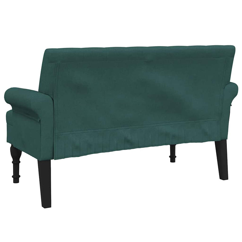 vidaXL sötétzöld szövetpad háttámlával 120 x 62 x 75,5 cm