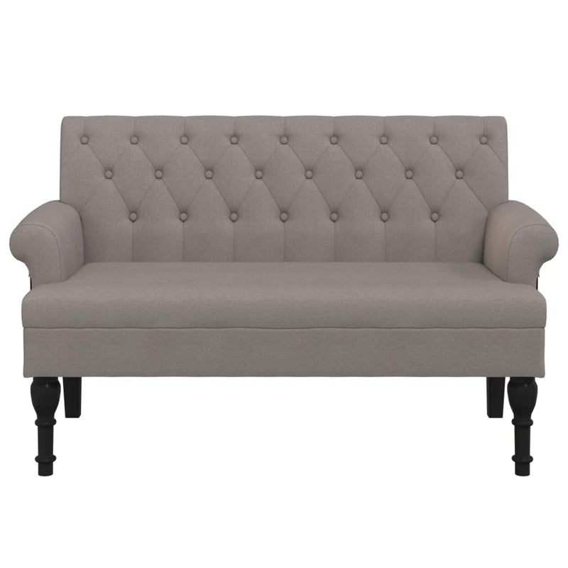 vidaXL tópszínű szövetpad háttámlával 120 x 62 x 75,5 cm