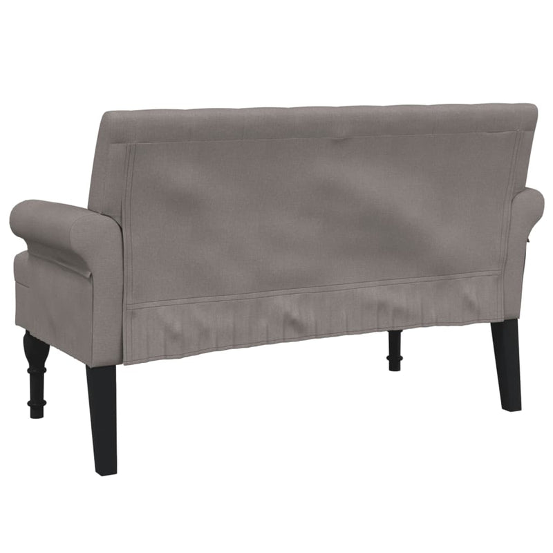 vidaXL tópszínű szövetpad háttámlával 120 x 62 x 75,5 cm