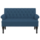 vidaXL kék szövetpad háttámlával 120 x 62 x 75,5 cm