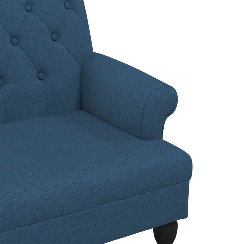 vidaXL kék szövetpad háttámlával 120 x 62 x 75,5 cm