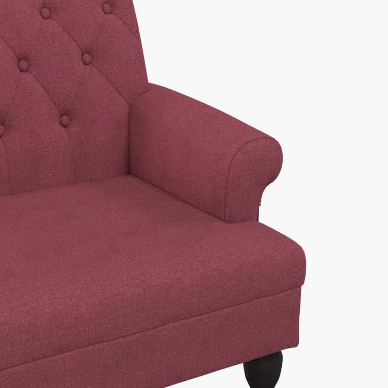 vidaXL bordó szövet pad háttámlával 120 x 62 x 75,5 cm