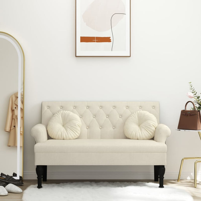 vidaXL vászonpad háttámlával 120 x 62 x 75,5 cm