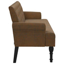 vidaXL barna műbőr pad háttámlával 120x62x75,5 cm