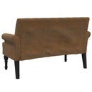vidaXL barna műbőr pad háttámlával 120x62x75,5 cm
