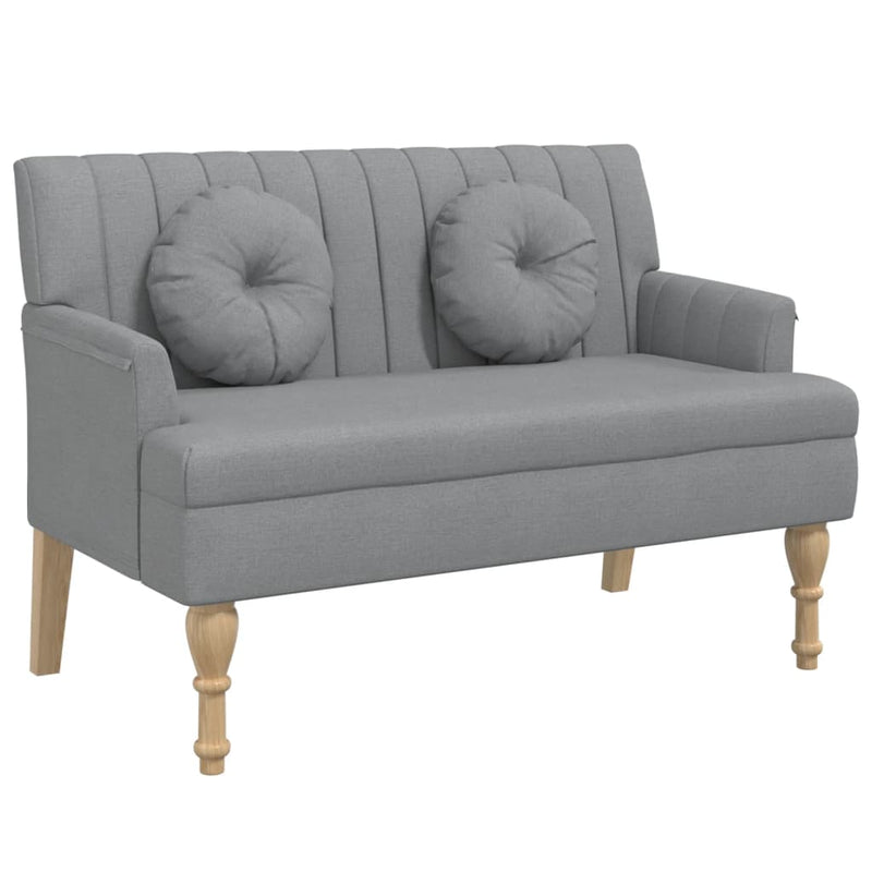 vidaXL világosszürke szövetpad párnákkal 113x64,5x75,5 cm