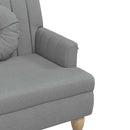 vidaXL világosszürke szövetpad párnákkal 113x64,5x75,5 cm