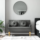 vidaXL sötétszürke szövetpad párnákkal 113x64,5x75,5 cm