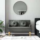vidaXL sötétszürke szövetpad párnákkal 113x64,5x75,5 cm
