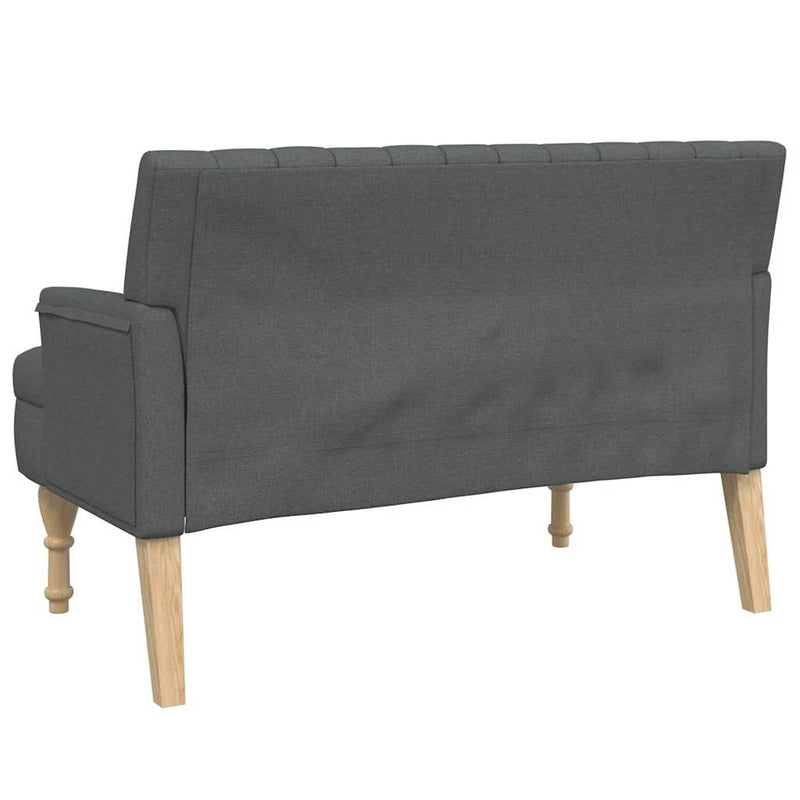 vidaXL sötétszürke szövetpad párnákkal 113x64,5x75,5 cm
