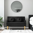 vidaXL fekete szövetpad párnákkal 113x64,5x75,5 cm