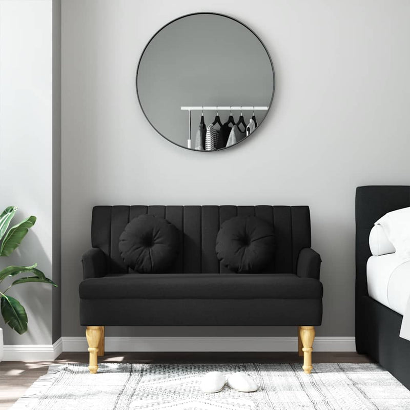 vidaXL fekete szövetpad párnákkal 113x64,5x75,5 cm