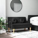 vidaXL fekete szövetpad párnákkal 113x64,5x75,5 cm