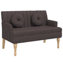 vidaXL sötétbarna szövetpad párnákkal 113x64,5x75,5 cm
