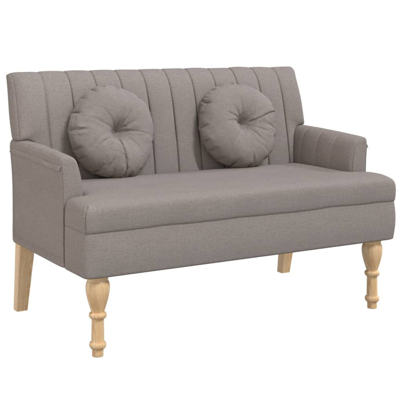 vidaXL tópszínű szövetpad párnákkal 113x64,5x75,5 cm