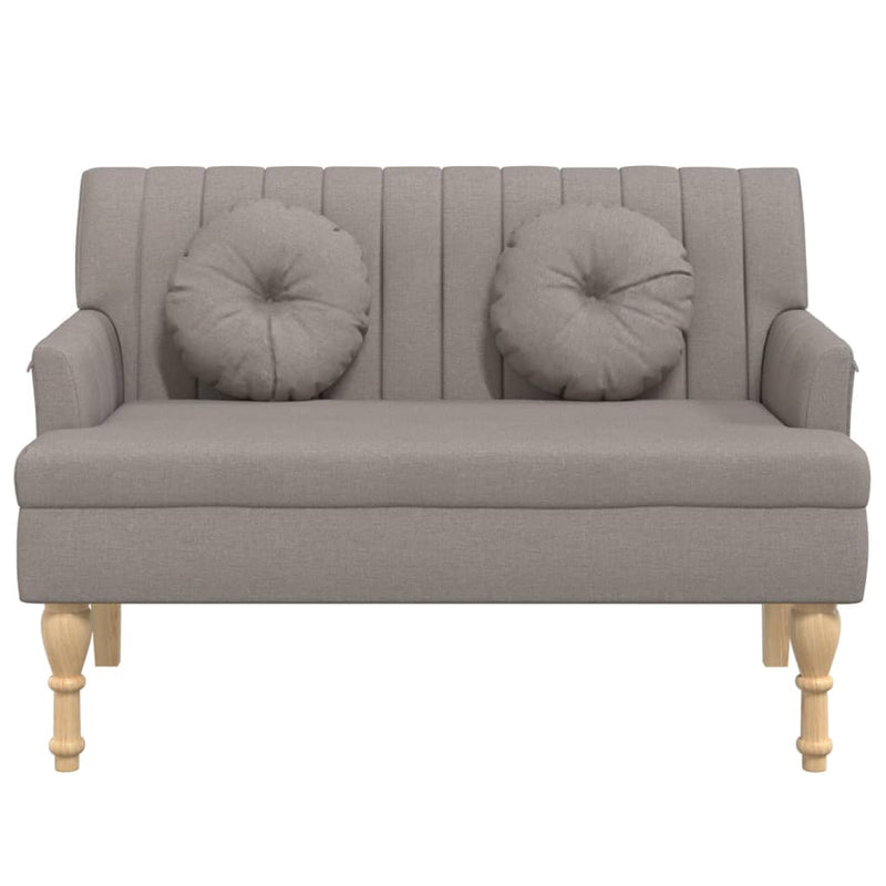 vidaXL tópszínű szövetpad párnákkal 113x64,5x75,5 cm
