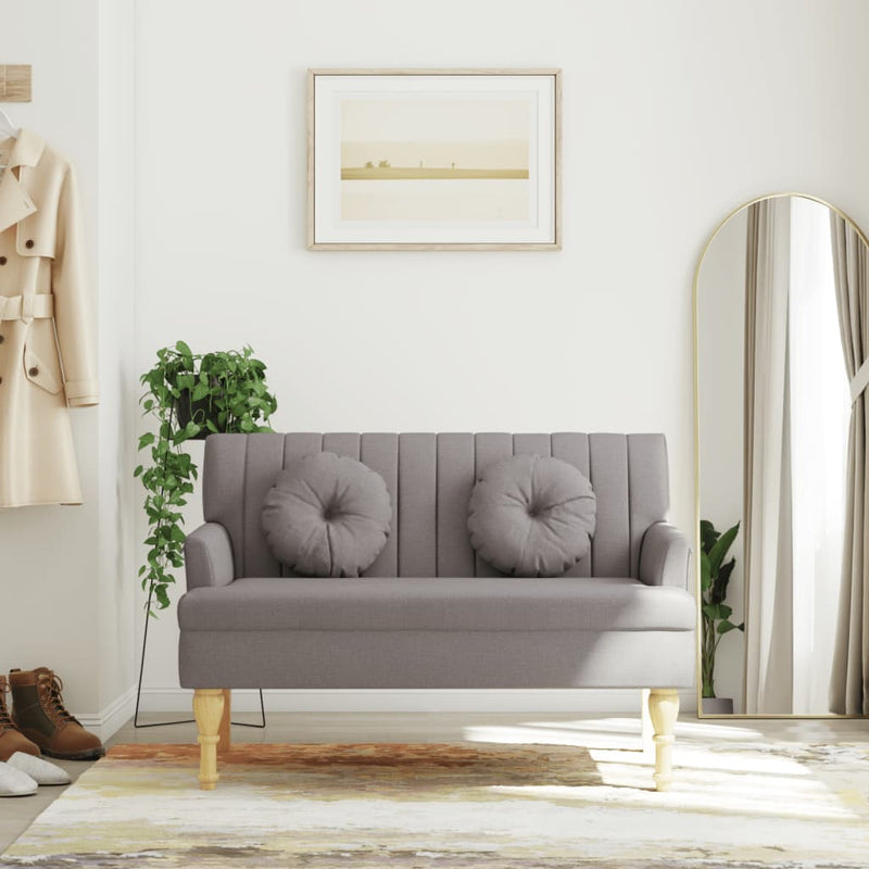 vidaXL tópszínű szövetpad párnákkal 113x64,5x75,5 cm