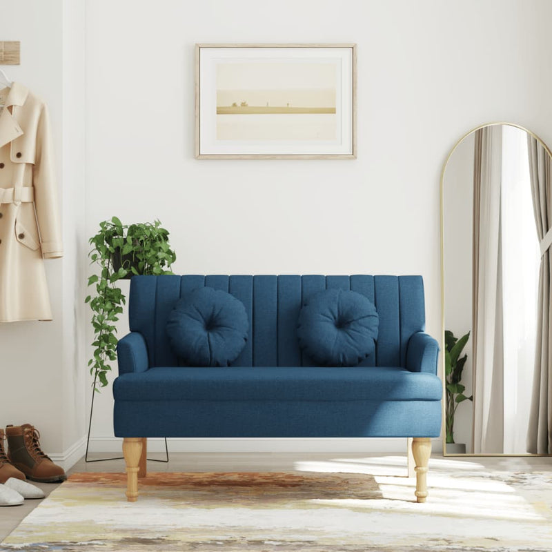 vidaXL kék szövetpad párnákkal 113x64,5x75,5 cm
