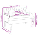 vidaXL bordó szövetpad párnákkal 113x64,5x75,5 cm