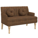 vidaXL barna műbőr pad párnákkal 113x64,5x75,5 cm
